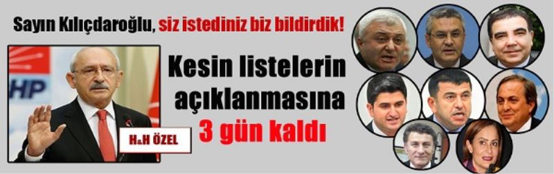 Sayın Kılıçdaroğlu, siz istediniz   HALKİNHABERCİSİ yazdı- Kesin listelerin açıklanmasına 3 gün kaldı