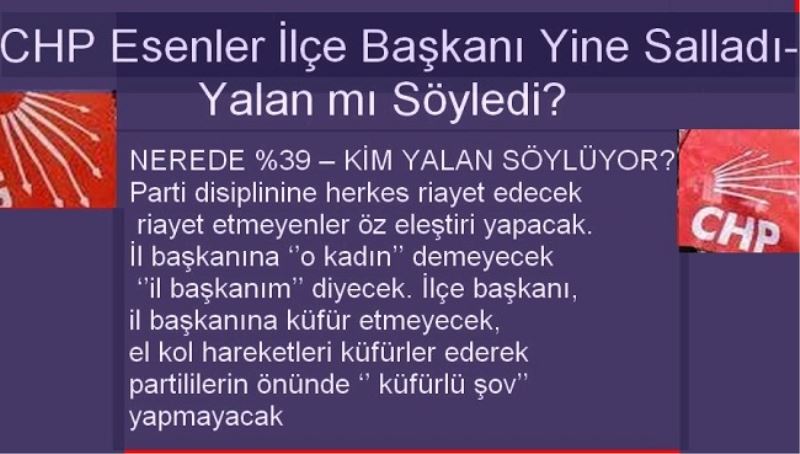 CHP Esenler İlçe Başkanı Yine Salladı-Yalan mı Söyledi? 