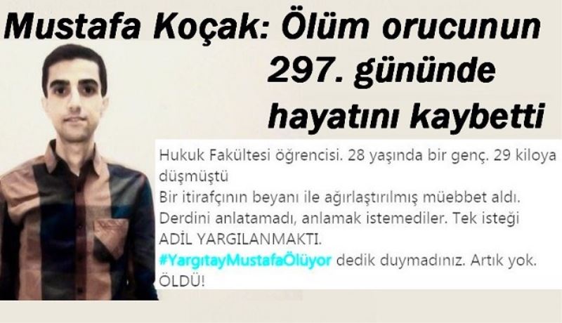 Mustafa Koçak: Ölüm orucunun 297. gününde hayatını kaybetti